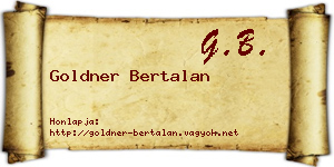 Goldner Bertalan névjegykártya